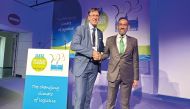 QC board member Eng. Ali bin Abdullatif Al Misnad and FIATA Director General Stephane Graber during the event in Brussels.