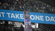 Spectators watch the 2023 ICC Men's cricket World Cup one-day international (ODI) match between India and Afghanistan at the Arun Jaitley Stadium in New Delhi on October 11, 2023. (Photo by Money Sharma / AFP) 