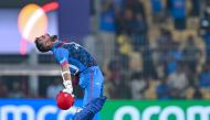 Afghanistan's captain Hashmatullah Shahidi celebrates after winning the 2023 ICC Men's Cricket World Cup one-day international (ODI) match between Pakistan and Afghanistan at the MA Chidambaram Stadium in Chennai on October 23, 2023. (Photo by R.Satish BABU / AFP) 