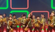 Students perform a programme during the celebrations.