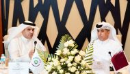 Director of GASERC Dr. Mohammed Al Sharija (left) and Undersecretary of the Ministry of Education and Higher Education Dr. Ibrahim bin Saleh Al Nuaimi during the meeting. 