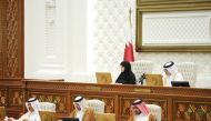 Shura Council Speaker H E Hassan bin Abdullah Al Ghanim chairing the Council’s meeting yesterday.
