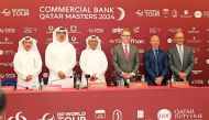 FROM LEFT: Qatar Golf Association (QGA) Board Member Mohammed Faisal Al Naimi, Commercial Bank’s Marketing, and Alternative Assets EGM Hussein Al Abdullah, QGA Secretary General Fahad Nasser Al Naimi, Head of Middle East European Tour Tom Phillips, European Tour Senior Tournament Director Mikael Eriksson and QGA Technical Expert Mike Shoueiry pose for a photo after the press conference yesterday.