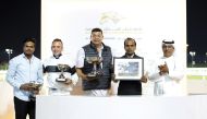 Racing Manager Abdulla Rashid Al Kubaisi crowned the winners of the Baidaa Algaa Cup. Pictures: Juhaim/QREC