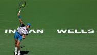 Jannik Sinner of Italy serves against Thanasi Kokkinakis of Australia during the BNP Paribas Open at Indian Wells Tennis Garden on March 08, 2024 in Indian Wells, California. Michael Owens/Getty Images/AFP 