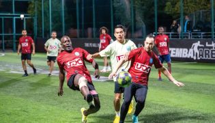 Players during the football tournament.