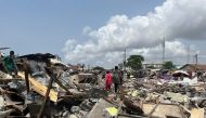 A general view of destroyed structures after the demolition of some of the Jakande neighbourhood in Lagos on March 14, 2024. (Photo by Leslie Fauvel / AFP)