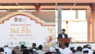 Ambassador of Indonesia to Qatar H E Ridwan Hassan addressing the event.