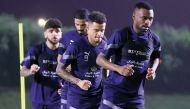 Al Duhail players during a training session.