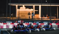 Action during the final round of the 2024 Qatar Karting Championship.
