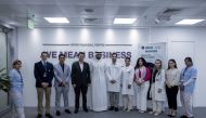 QFC, The View Hospital officials pose for a group picture during the wellness event.