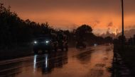 Ukrainian armoured military vehicles drive on a road in Kostyantynivka, Donetsk region, on June 20, 2024, amid the Russian invasion of Ukraine. (Photo by Roman PILIPEY / AFP)
