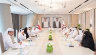 Minister of Labour H E Dr. Ali bin Smaikh Al Marri chairing the first meeting of the Workforce Planning Committee, yesterday.