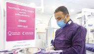 A patient receiving treatment under a medial project of QRCS in Yemen.