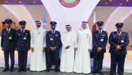 Minister of Transport H E Jassim Saif Ahmed Al Sulaiti at Qatar Armed Forces’ pavilion at the Egypt International Airshow in New Alamein City.