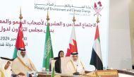 Minister of Environment and Climate Change H E Dr. Abdullah bin Abdulaziz bin Turki Al Subaie (right) and other delegates at the event.