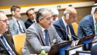 Minister of Communications and Information Technology H E Mohammed bin Ali Al Mannai addressing the session.