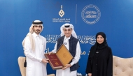 Minister of State and President of Qatar National Library H E Dr. Hamad bin Abdulaziz Al Kawari (centre) and Professor Hanan Al Fayyad, Media Adviser for Sheikh Hamad Award for Translation and International Understanding (right) during the event.