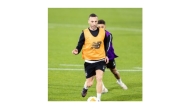 Al Sadd midfielder Guilherme Torres during a training session.