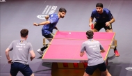 Qatar’s Mohammed Abdulwahhab (top left) and Abdullah Abdulwahhab in action against their Romanian counterparts.