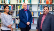 From right: Researchers Dr. Samson Mathews Samuel, Prof. Dr. Dietrich Büsselberg, and Elizabeth Varghese