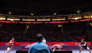 Liang Jingkun and Hugo Calderano put on a captivating show in Doha (PICTURE: ITTF)