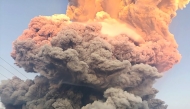 This photo provided by Indonesia's Center for Volcanology and Geological Hazard Mitigation (PVMBG) shows volcanic materials spewing from Mount Lewotobi Laki-Laki at East Flores regency in East Nusa Tenggara, Indonesia, on June 17, 2025. (PVMBG/Handout via Xinhua)