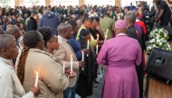 People gather to mourn the victims of floods in Mthatha, Eastern Cape Province, South Africa, on June 19, 2025.(South Africa's Eastern Cape Provincial Government/Handout via Xinhua)
