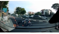 Screengrab from circulating dashcam footage of the incident on social media. 
