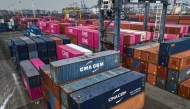 Photo used for representational purposes. An aerial photo shows cargo containers stacked at the Jakarta International Container Terminal in Tanjung Priok Port, Jakarta, on August 7, 2025. Photo by AFP.
