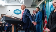 President Donald Trump speaks during a news conference at the White House. (Photo by Eric Lee/The Washington Post)