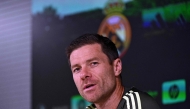 Real Madrid's Spanish coach Xabi Alonso gives a press conference at the club's training ground in Valdebebas ahead of their Liga football match against Osasuna, in Madrid on August 18, 2025. (Photo by JAVIER SORIANO / AFP)
