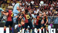 Juventus' Serbian forward #9 Dusan Vlahovic scores his team's first goal during the Italian Serie A football match between Genoa and Juventus at the Ferraris Stadium in Genoa, Italy, on August 31, 2025. (Photo by Piero Cruciatti / AFP)
