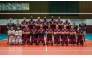 Qatar volleyball team players and officials pose for a photograph in this file photo.