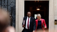 (FILES) Britain's Foreign Secretary David Lammy (L) and Britain's Home Secretary Yvette Cooper leave after attending a Cabinet meeting at 10 Downing Street in London on July 23, 2024. (Photo by BENJAMIN CREMEL / AFP)

