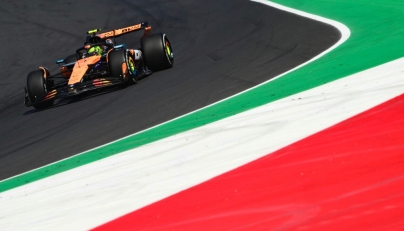 McLaren's British driver Lando Norris races during the third practice session ahead of the Italian Formula One Grand Prix, on September 6, 2025. (Photo by Marco Bertorello / AFP)