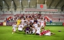 Qatar U-23 players celebrate after defeating India yesterday. 