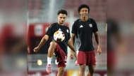 Qatar U-23 players during a training session. 