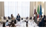 Italian Ambassador H E Paolo Toschi and Qatar Reads officials with the participating students.