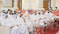 Minister of Awqaf and Islamic Affairs H E Ghanem bin Shaheen bin Ghanem Al Ghanim with other officials during the event.