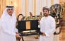 Minister of Commerce, Industry and Investment Promotion of the Sultanate of Oman H E Qais bin Mohammed Al Yousef and Deputy Chairman of QBA Sheikh Dr. Khalid bin Thani Al Thani during the meeting. 