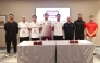 Captains of the participating teams pose for a photo following the draw.