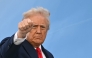 US President Donald Trump as he board Air Force One at Stansted Airport, in Stansted, north of London, on September 18, 2025, to leave at the end of the US President's second State Visit. (Photo by Andrew Caballero-Reynolds / AFP)
