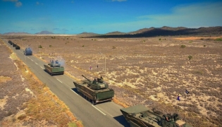 This handout picture released on September 18, 2025, by the CEOFANB (Strategic Operations Command of the Bolivarian National Armed Forces of Venezuela) shows a Venezuelan Navy VN16 tanks during military exercises on the Caribbean island of La Orchila, Venezuela. (Photo by Handout / CEOFANB / AFP)
