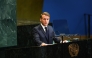 France's President Emmanuel Macron speaks during a United Nations Summit on Palestinians at UN headquarters during the United Nations General Assembly (UNGA) in New York on September 22, 2025. (Photo by Angela Weiss / AFP)