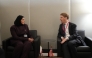 Minister of State for International Cooperation H E Dr. Maryam bint Ali bin Nasser Al Misnad meeting with Minister of International Development of the Kingdom of Norway H E Asmund Aukrust on the sidelines of the 80th session of the United Nations General Assembly in New York.