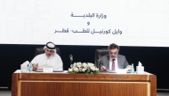 Assistant Undersecretary for General Services Affairs at MoM Eng. Abdullah Ahmed Al Karani and Dean of WCM-Q Dr. Javaid Sheikh signing the partnership agreement.