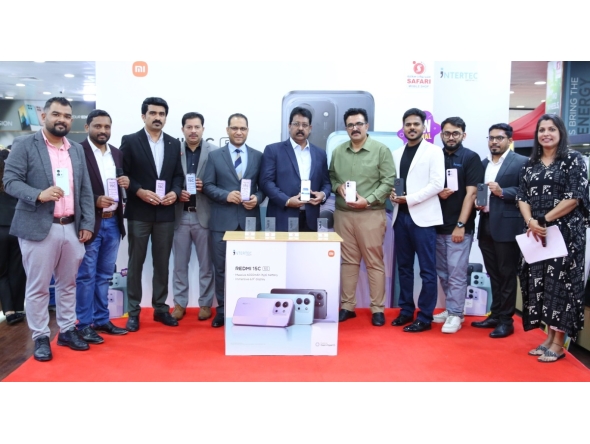 Officials during the launch of Redmi 15C 5G at Safari Mall.