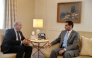 Minister of Transport H E Sheikh Mohammed bin Abdulla bin Mohammed Al-Thani with Minister of Civil Aviation of Egypt H E Dr. Sameh Ahmed El Hafny 