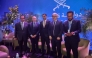 Minister of Transport H E Sheikh Mohammed bin Abdulla bin Mohammed Al Thani (centre) with other officials during a reception hosted by Qatar's mission to ICAO.